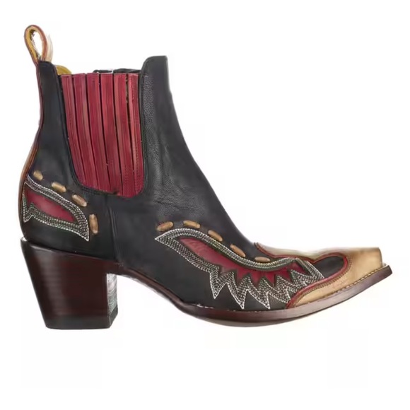 Old Gringo Quiroga Boots crimson chocolate leather in-lay over-lay RTL $595 - Picture 15 of 16